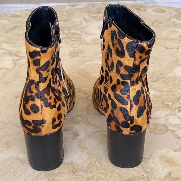 NWOT Urban Outfitters Pony Hair Leopard Print Ankle Boots - Picture 7 of 13